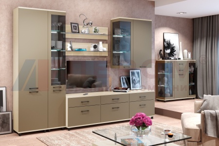  Грейс композиция 5 (В 2264, Ш 3060, Г 442 мм) корпус Ясень Асахи, фасад Латте Матовый 